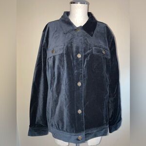 TOG Shop Black Velvet Denim style jacket.